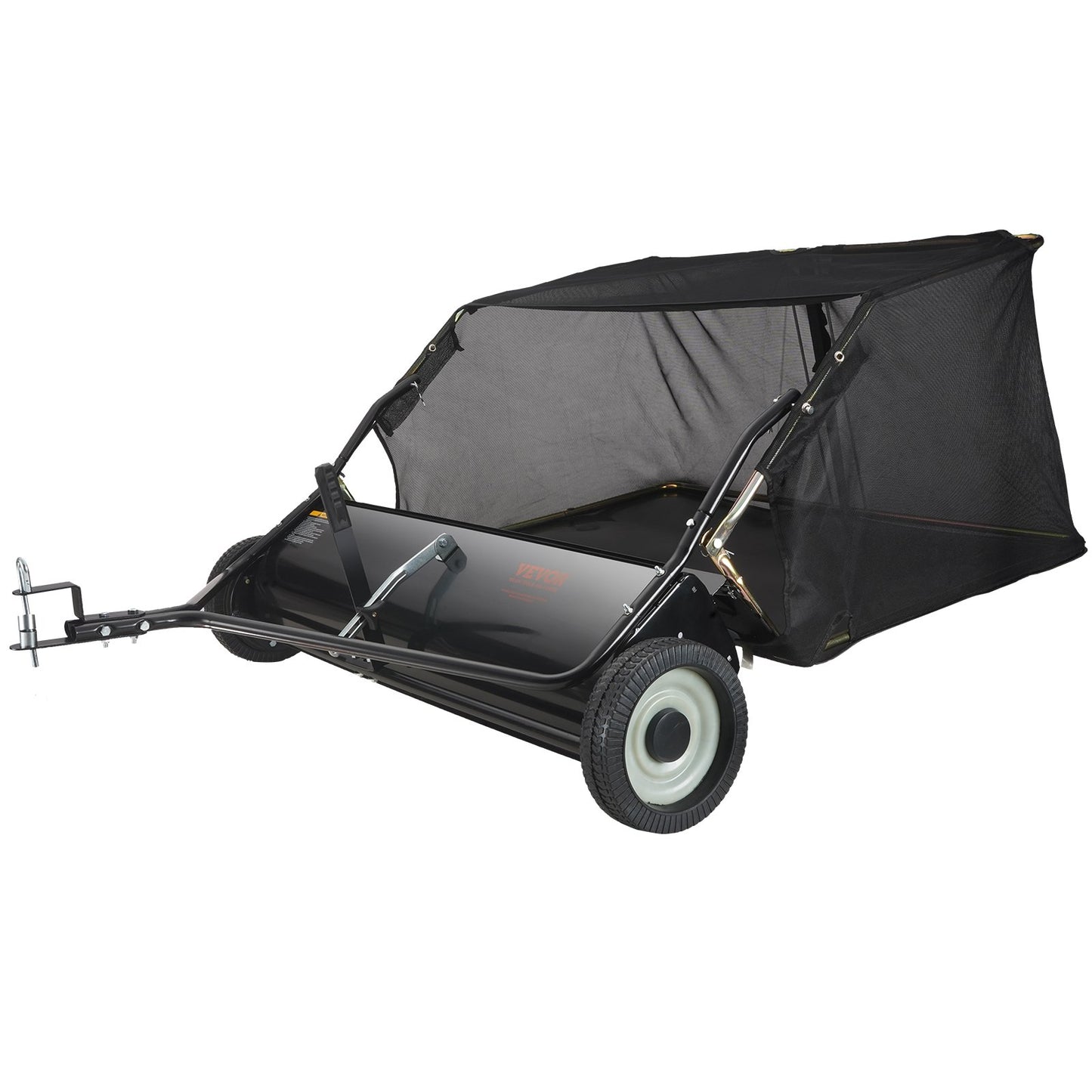 VEVOR Lawn Sweeper, 42.5, 25 cu. ft. Tow Behind Yard Sweeper, Dumping Rope Design & Heavy Duty, Durable to Use, Leaf & Grass Collector with Adjustable Sweeping Height for Picking Up Debris and Grass