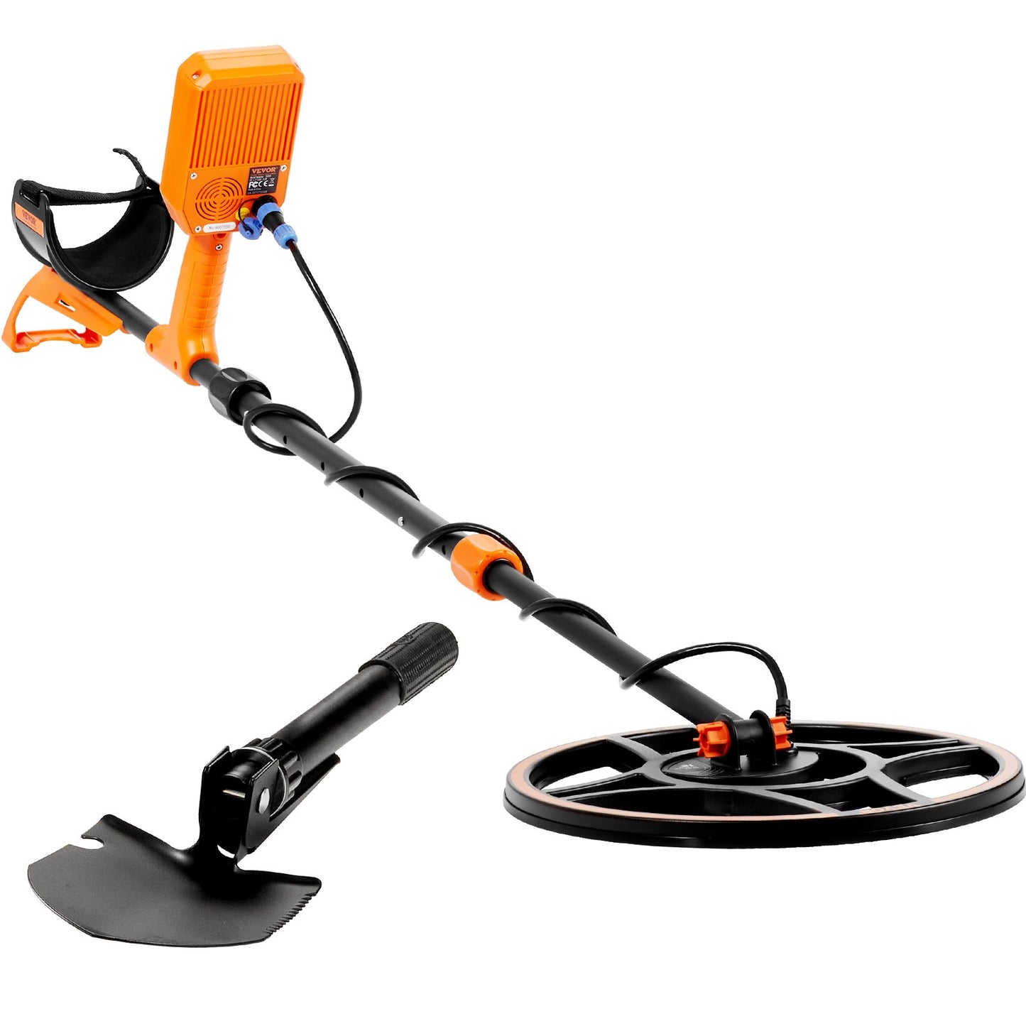 VEVOR Waterproof Metal Detector, 12 Coil, Professional Rechargeable Gold Detector, 39-50 in Adjustable with LCD 7 Modes Advanced DSP Chip Bluetooth Headset, IP68 for Detecting Gold Treasure Hunting