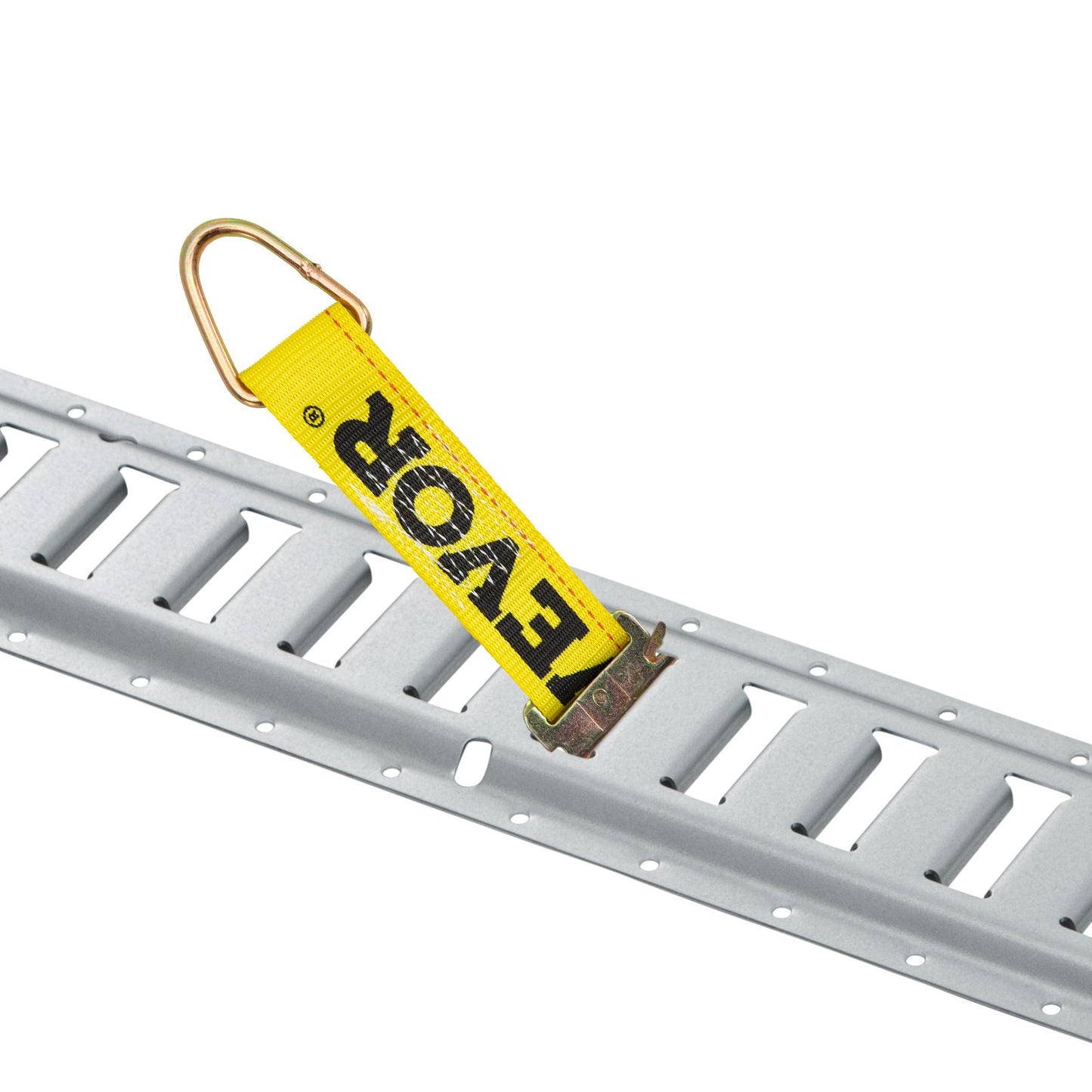 VEVOR E Track Tie-Down Rail Kit, 34PCS 5FT E-Tracks Set Includes 8 Steel Rails & 2 Single Slot & 8 O Rings & 8 Tie-Offs w/D-Ring & 8 End Caps, Securing Accessories for Cargo, Motorcycles, and Bikes