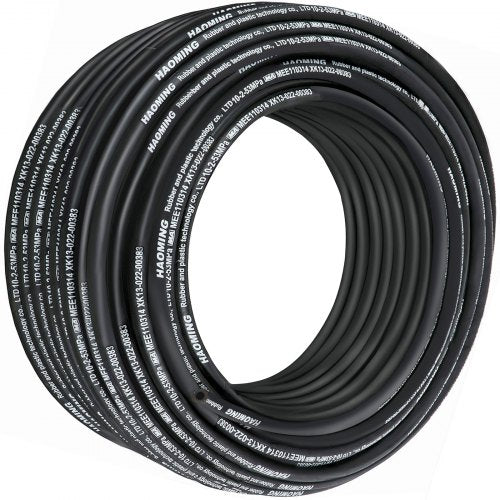 Hydraulic Hose 328 Feet Rubber Hydraulic Hoses with 2 High-Tensile Steel Wire Braid, Inner Diameter 3/8 Inch, 5000 PSI Max, Bulk Hydraulic Hose -40 ¡ãF to 250 ¡ãF, Hydraulic Oil Flexible Hose
