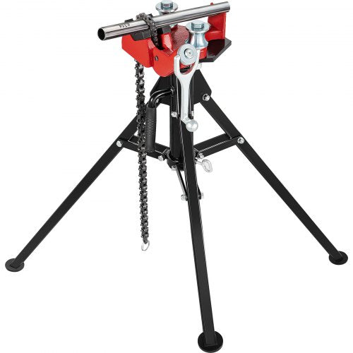 Tripod Pipe Chain Vise, 1/8\'-5\' Pipe Capacity, 36.4¡° Length Chain Vise Stand with Portable Folding Steel Legs, for Grabbing, Supporting and Bending Pipes in Factory, Workshop and Home