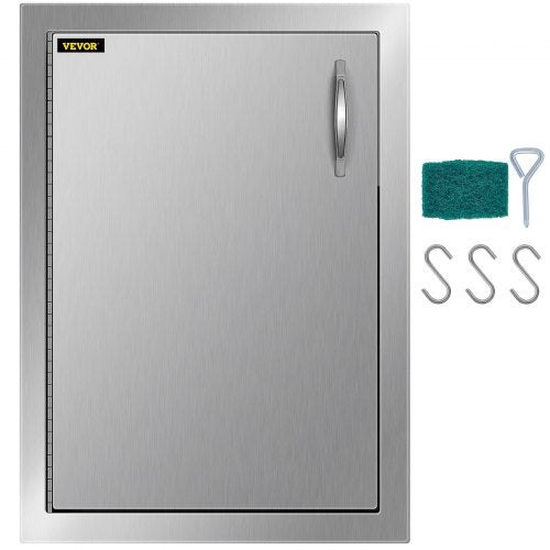 VEVOR Outdoor Kitchen Access Door 16x 22 Single Wall Construction Stainless Steel Flush Mount for BBQ Island, 16inch x 22inch,,Single Door