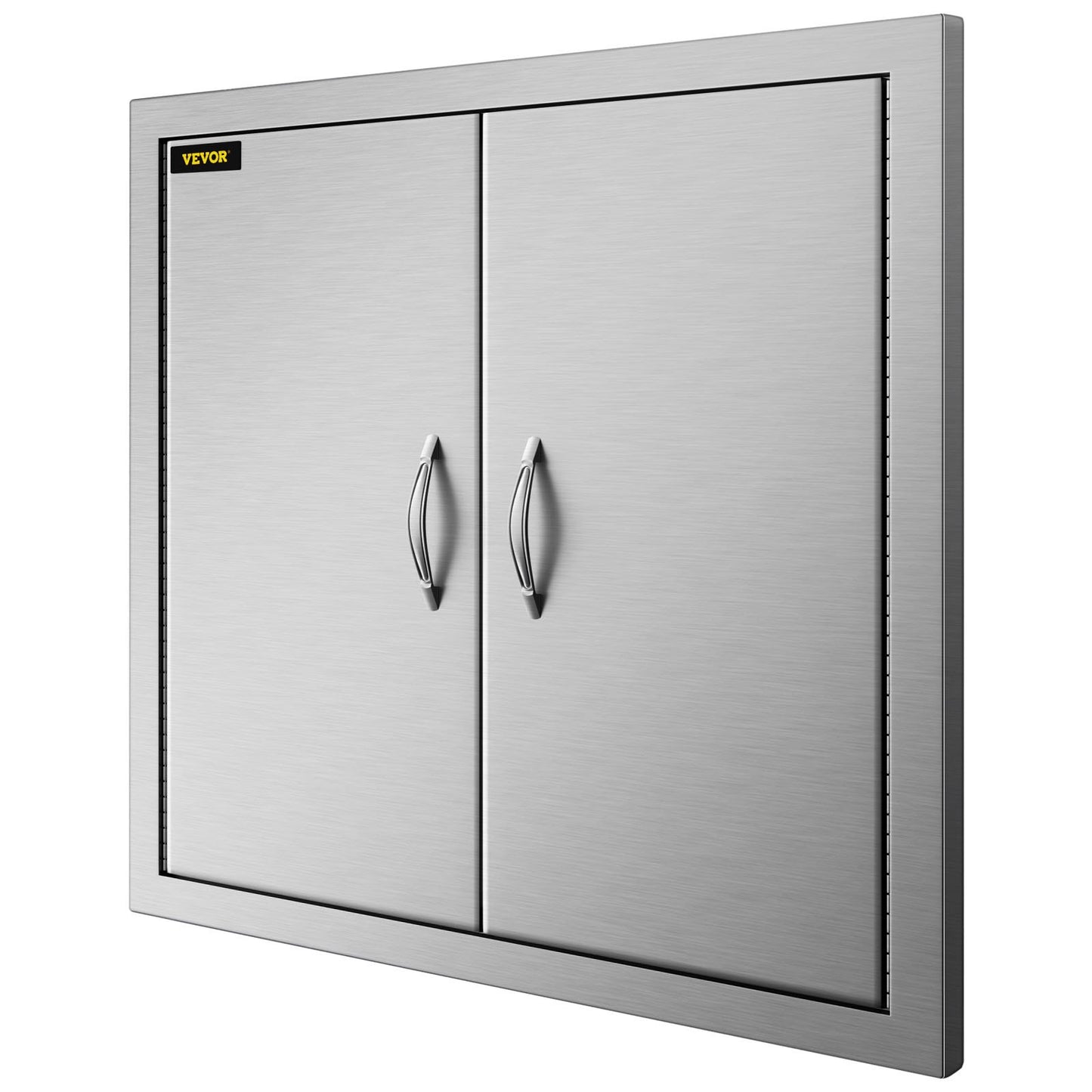 VEVOR Outdoor Kitchen Access 26x 24 Wall Construction Stainless Steel Flush Mount for BBQ Island, 26inch x 24inch, Double Door