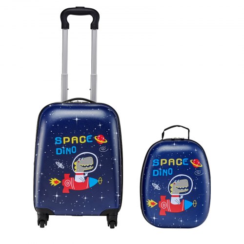 Kids Luggage Set, 2 Piece, 18 Inch Hardside Rolling Wheels Suitcase with Hard-Shell Backpack, Dinosaur Kids Carry on Luggage Set, Holiday Birthday Gift for Girls & Boys, Airline Approved