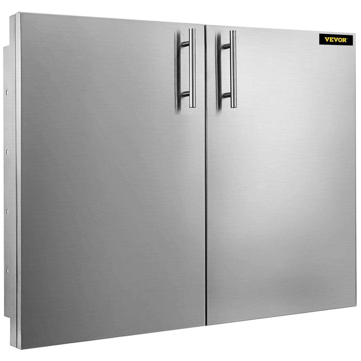 VEVOR Outdoor Kitchen Access 30x 23 Wall Construction Stainless Steel Flush Mount for BBQ Island, 30inch x23inch, Double Door with Built-in Basket