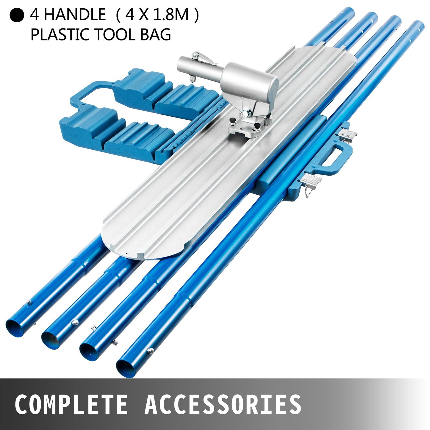 VEVOR Bull Float Magnesium Concrete Float 48 x 8 Round End Concrete Float Tool Cement Tool Bull Concrete Kit Bull Float with 4 Float Handle Bull Float Bracket Concrete Tools Finishing Bull Float