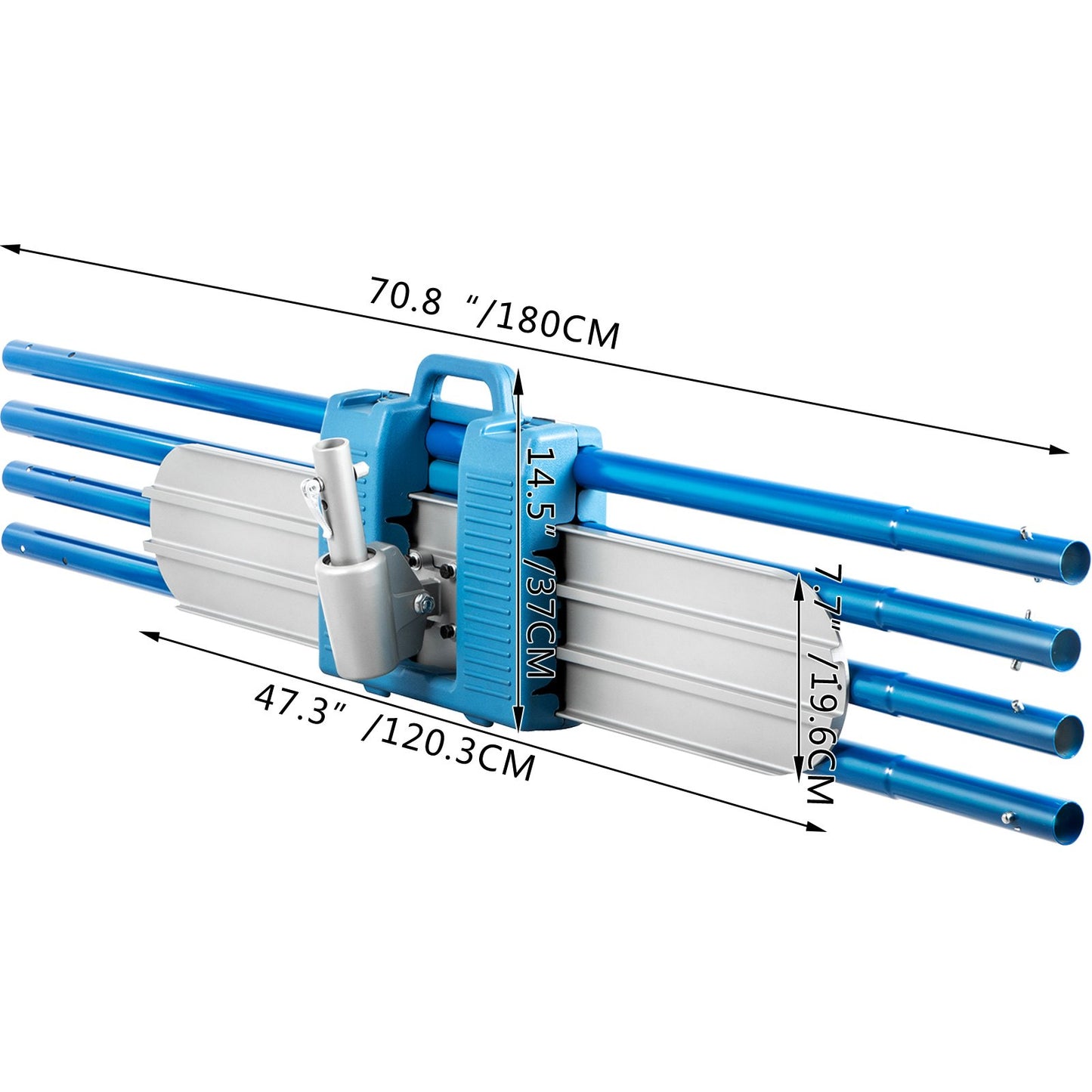 VEVOR Bull Float Magnesium Concrete Float 48 x 8 Round End Concrete Float Tool Cement Tool Bull Concrete Kit Bull Float with 4 Float Handle Bull Float Bracket Concrete Tools Finishing Bull Float