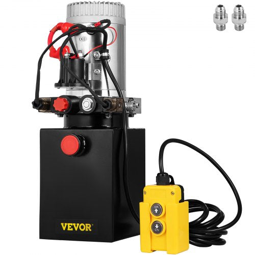 Hydraulic Pump Electric Hydraulic Pump 4 Quart Double Acting Metal Reservoir for Dump Trailer