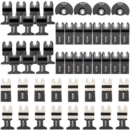 50 PCS Oscillating Saw Blades, Quick Release Multitool Blades Kit, HCS Tool Blades for Wood Plastic Metal Nails Bolts, Compatible with Dewalt Dremel Fein Worx Bosch Makita Milwaukee