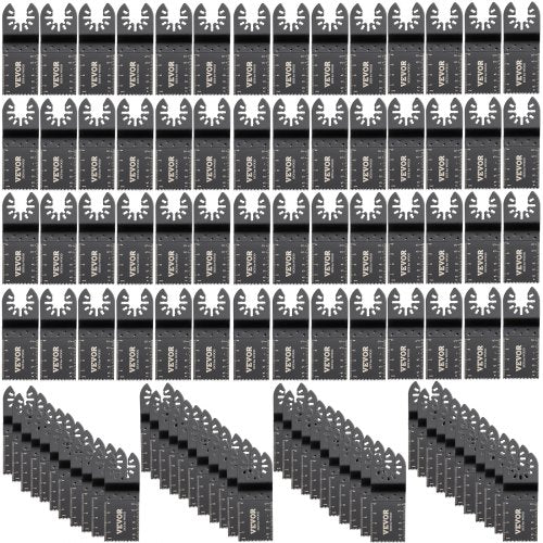 100PCS Oscillating Saw Blades, Quick Release Multitool Blades Kit, HCS Tool Blades for Wood Plastic, Compatible with Dewalt Dremel Fein Worx Bosch Makita Milwaukee