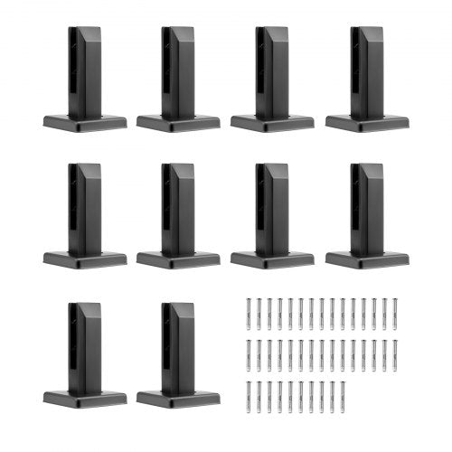 Glass Clamp, 10 PCS Square Glass Railing Bracket for 0.31 '-0.47 ' Tempered Glass, 304 Stainless Steel Glass Mounting Clamp, 0.12¡± Thick Glass Shelf Bracket for Balcony, Garden, Deck, Stair