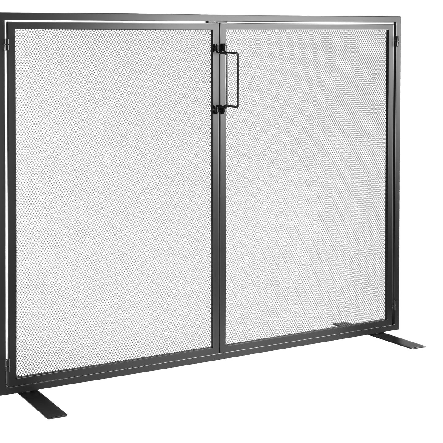 VEVOR Fireplace Screen 1 Panel with Door, Sturdy Iron Mesh Fireplace Screen, 38.98(L) x30.7(H) Spark Guard Cover, Simple Installation, Free Standing Fire Fence Grate for Living Room Home Decor Moder