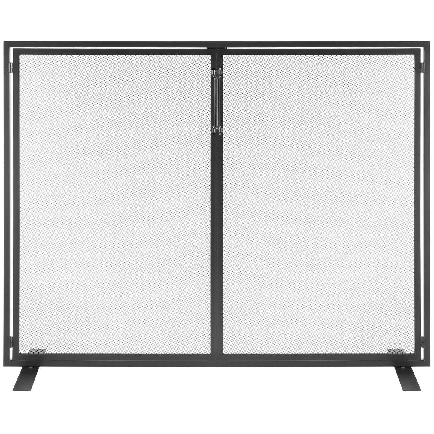 VEVOR Fireplace Screen 1 Panel with Door, Sturdy Iron Mesh Fireplace Screen, 38.98(L) x30.7(H) Spark Guard Cover, Simple Installation, Free Standing Fire Fence Grate for Living Room Home Decor Moder