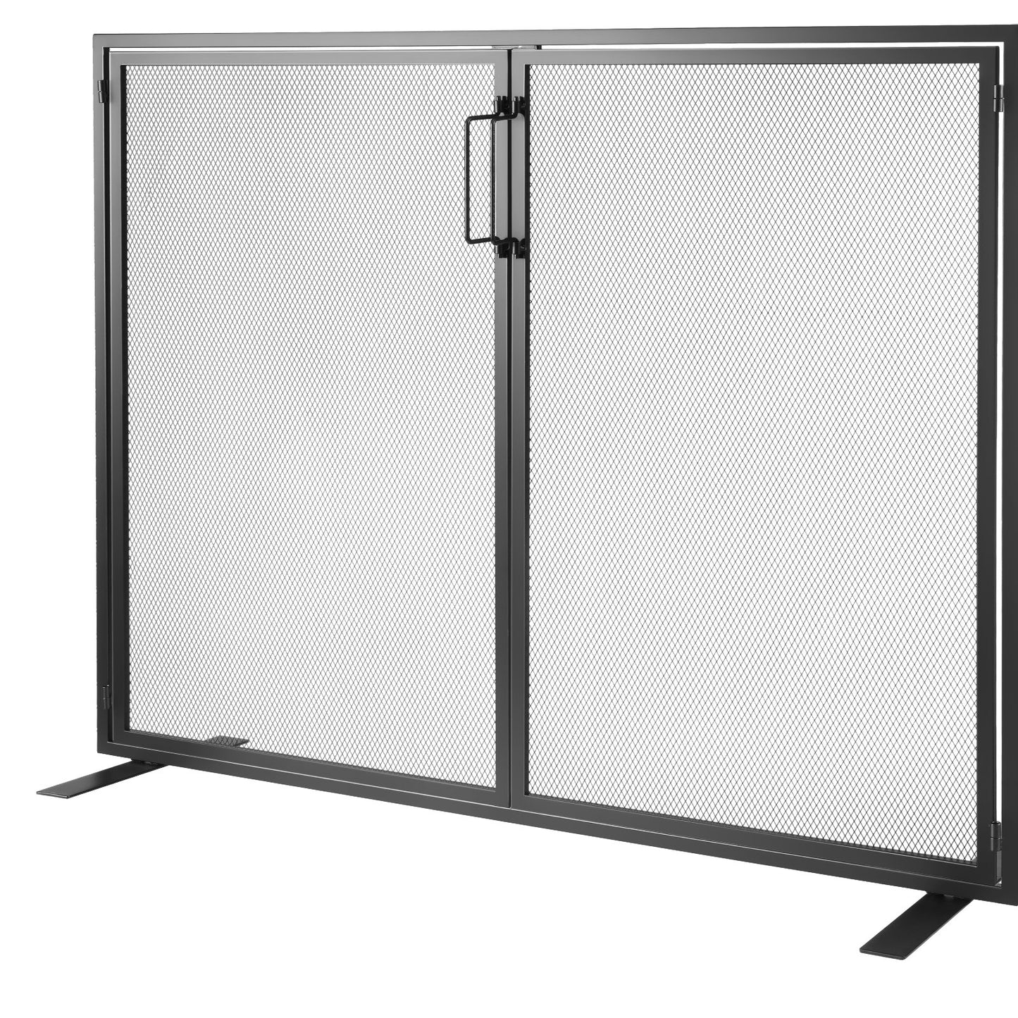 VEVOR Fireplace Screen 1 Panel with Door, Sturdy Iron Mesh Fireplace Screen, 38.98(L) x30.7(H) Spark Guard Cover, Simple Installation, Free Standing Fire Fence Grate for Living Room Home Decor Moder