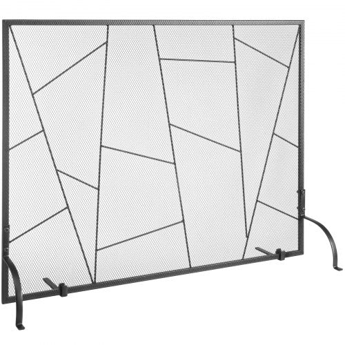 VEVOR Fireplace Screen Single Panel, Sturdy Iron Mesh Fireplace Screen, 35.6(L) x28.4(H) Spark Guard Cover, Simple Installation, Free Standing Fire Fence Grate for Living Room Home Decor Modern