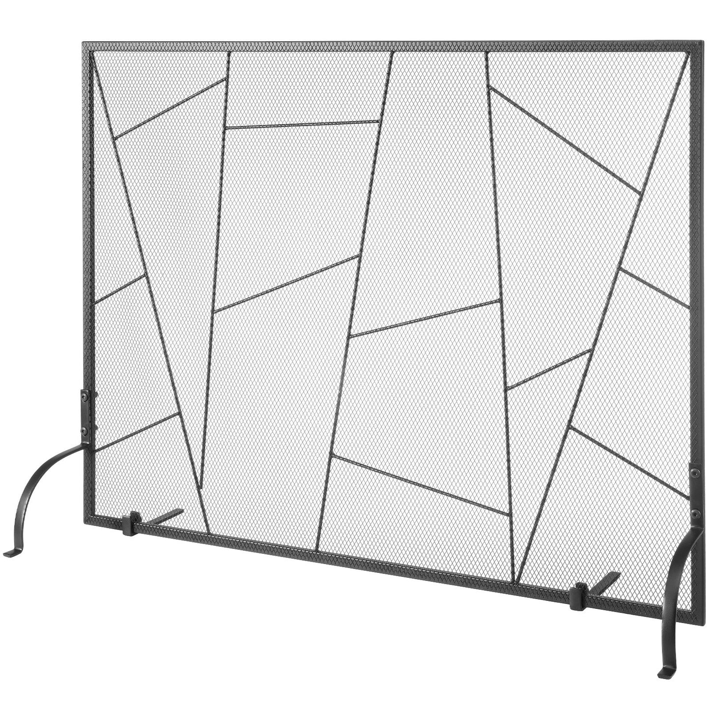 VEVOR Fireplace Screen Single Panel, Sturdy Iron Mesh Fireplace Screen, 35.6(L) x28.4(H) Spark Guard Cover, Simple Installation, Free Standing Fire Fence Grate for Living Room Home Decor Modern