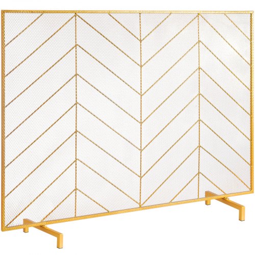 VEVOR Fireplace Screen Single Panel, Sturdy Iron Mesh Fireplace Screen, 38.6(L) x29.8(H) Spark Guard Cover, Simple Installation, Free Standing Fire Fence Grate for Living Room Home Decor Modern