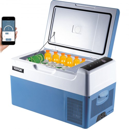 VEVOR Portable Refrigerator 23 Quart(22 Liter),12 Volt Refrigerator App Control(-4¨H~68¨H), Car Refrigerator Electric Compressor Cooler with 12/24v DC & 110-240v AC for Camping, Travel, Fishing, Outdoor or Home Use