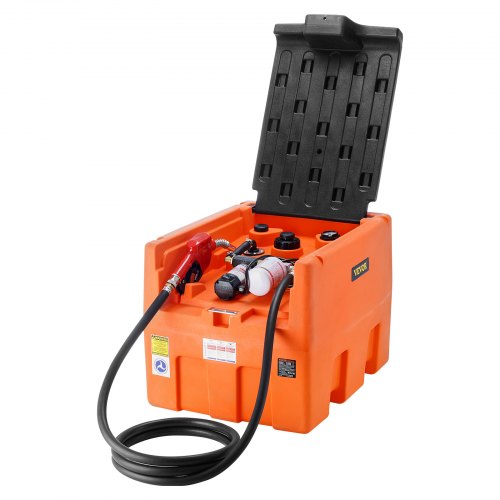 Portable Diesel Tank, 48 Gallon, 10.6GPM Flow Rate, Diesel Fuel Tank with 12V Electric Transfer Pump, 13.1 ft Hose, Auto Fueling Nozzle, Diesel Transfer Tank for Easy Fuel Transportation, Orange