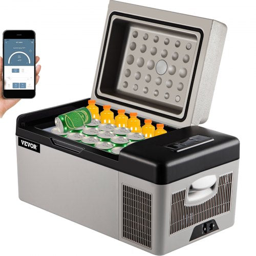 VEVOR Portable Refrigerator 21 Quart(20 Liter),12 Volt Refrigerator App Control(-4¨H~68¨H), Car Refrigerator Electric Compressor Cooler with 12/24v DC & 110-240v AC for Camping, Travel, Fishing, Outdoor or Home Use