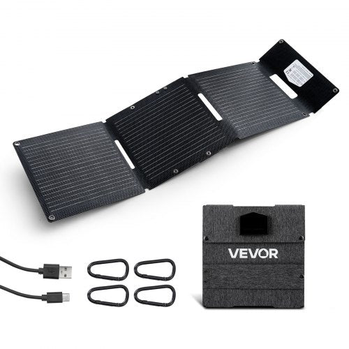 30W Foldable Solar Panel Charger, 16BB N-Type Monocrystalline Solar Panel 24% Efficiency, Ultra-Light Portable with USB-A, USB-A (QC3.0) & Type-C Ports for Camping, Backpacking, Phones, Tablets
