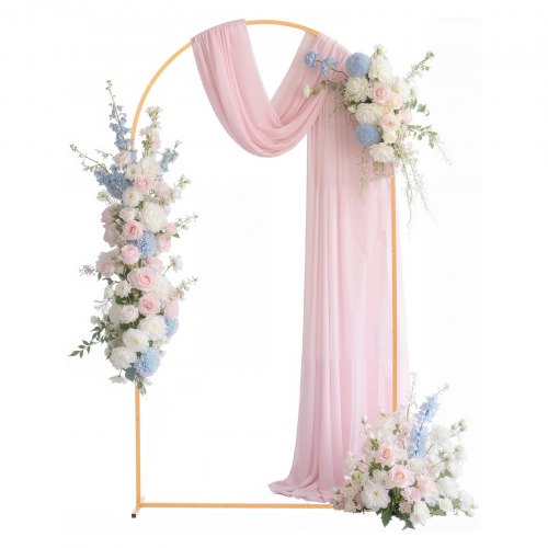 Arch Backdrop Stand, 7.2 x 4 ft, Stable Structure, Easy Assembly, 1 Piece Gold Metal Arch Backdrop Stand for Wedding, Birthday Party, Graduation, Holiday Celebration, and Ceremony Decoration