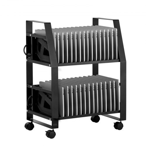 Laptop Cart, 32 Device Mobile Open Charging Station, Up to 15.6 in Screen Size, Office and Classroom Mobile Charging Cart, for Chromebook, Tablet and Laptop
