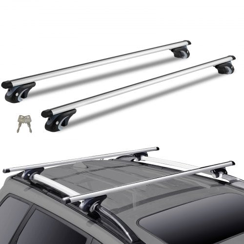 Roof Rack Cross Bars, Aluminum Roof Rack Crossbars, Fit Raised Side Rail with Gap, 200 lbs Load Capacity, Adjustable Crossbars with Locks, for SUVs, Sedans, and Vans