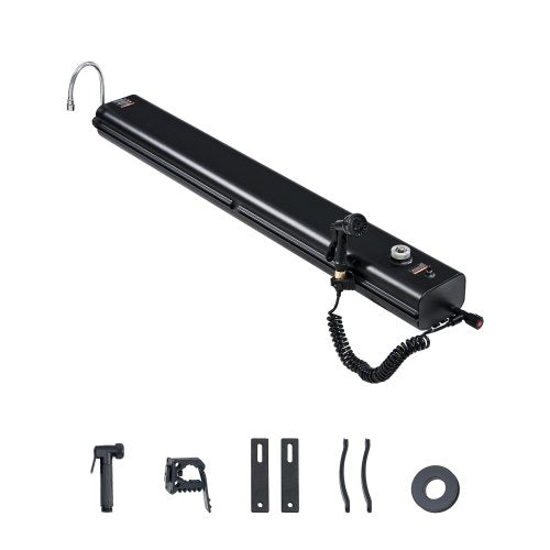 Roof Rack Water Tank, 7 Gal, Multi-Dispensing Outdoor Tank with 2 Splash-Guard Panels & T-slot, High-Capacity Aluminum Tank with Pressurization Port, Fit for Trunks, Roll Bars, Crossbars