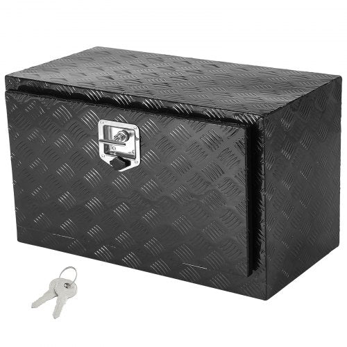 Underbody Truck Box, 36' x 17' x 18' Pickup Storage Box, Heavy Duty Aluminum Diamond Plate Tool Box with Lock and Keys, Waterproof Trailer Storage Box with T-Handle Latch for Truck, Van, Trailer