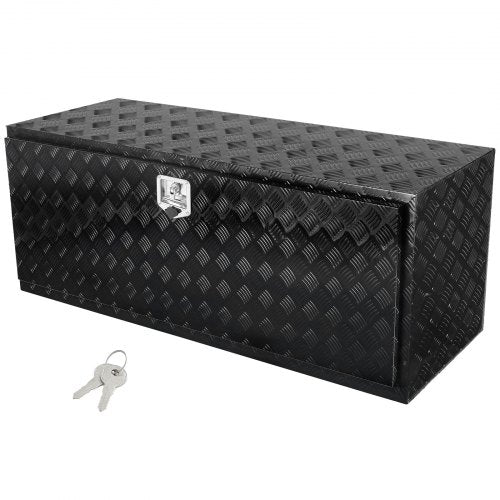 Underbody Truck Box, 60' x 24' x 24' Pickup Storage Box, Heavy Duty Aluminum Diamond Plate Tool Box with Lock and Keys, Waterproof Trailer Storage Box with T-Handle Latch for Truck, Van, Trailer