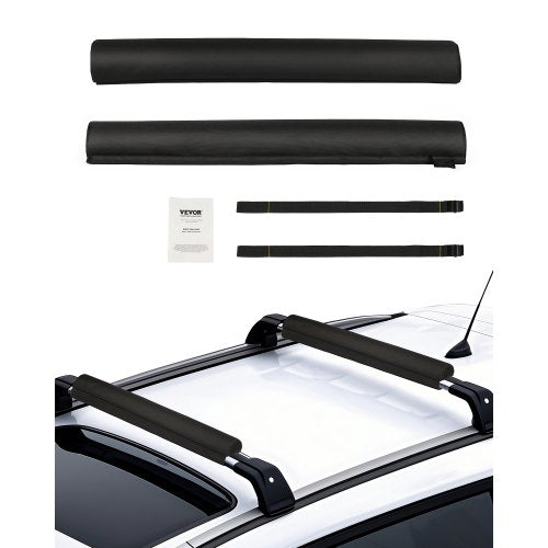 Soft Roof Rack Pads, 28' Universal Car Roof Rack Pads for Various Crossbars, 88LBS Load Capacity Luggage Kayak Carrier with 2 Tie Down Straps & Velcros for SUPs Canoes Snowboards Paddle Boards