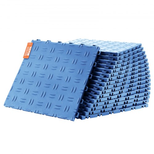 Garage Tiles Interlocking, 12 x 12 x 0.53 inch 25 Pack Garage Floor Covering Tiles, Non-Slip Double-Sided Texture Garage Flooring Tiles, for Garages, Basements, Repair Shops, Blue