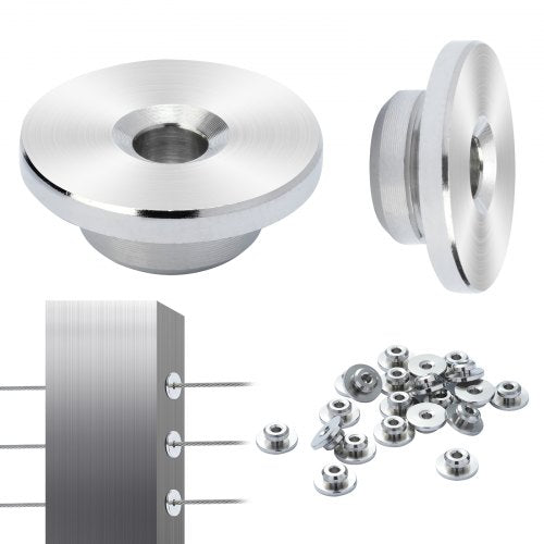 51Pack Cable Railing Kit 1/8' Wheel Protector Sleeves, Bundle with Black Invisible 1/8' Swage Tensioner and Terminal, Cable Railing Post Safeguard Covers for 0.41inch Horizontal Hole Post