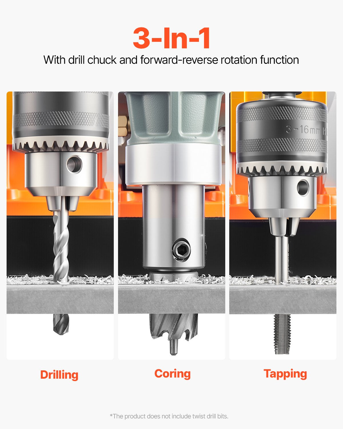 Magnetic Drill 1450W 12800N Portable Mag Drill Press 800RPM