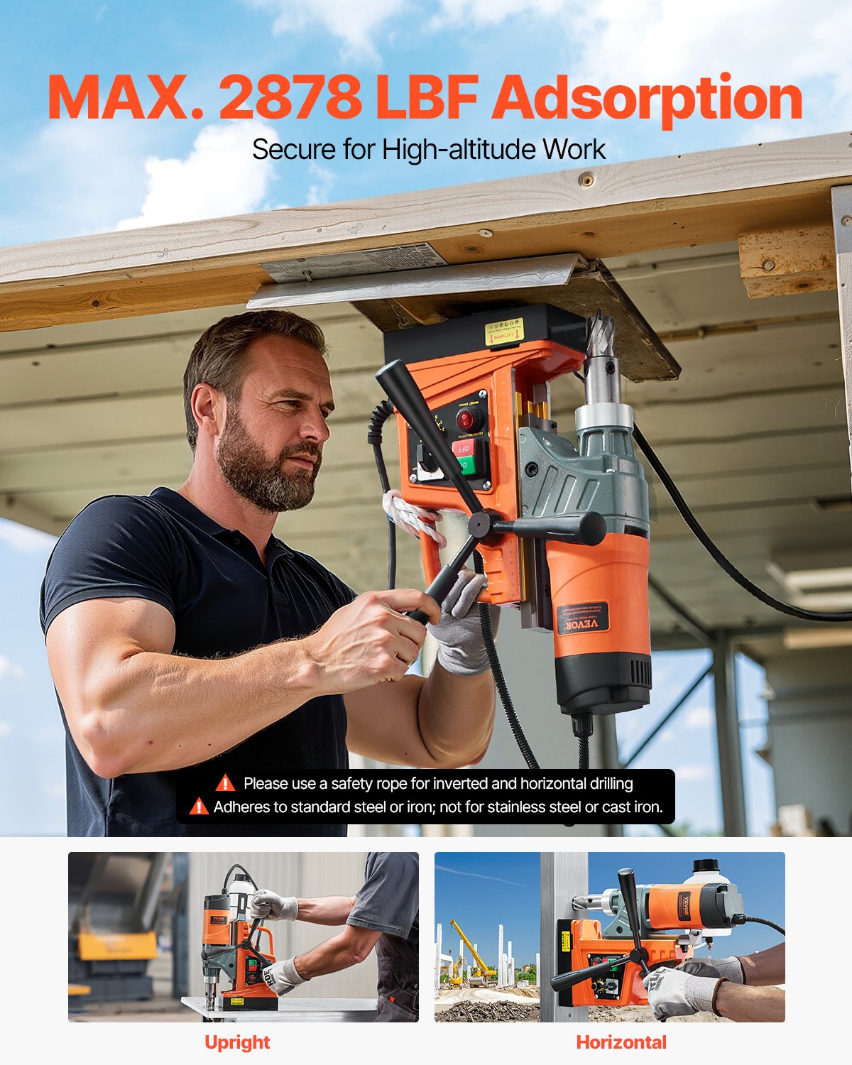 Magnetic Drill 1450W 12800N Portable Mag Drill Press 800RPM