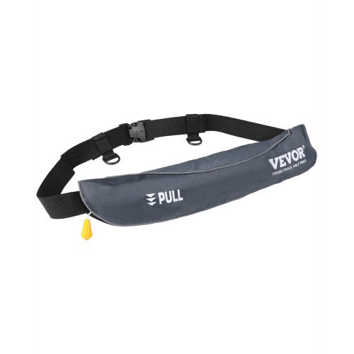 Manual Inflatable Belt Pack for Adults, 105N Buoyancy, Over 80 Pounds and Up to 59 in Waist Adjustable, Inflatable PFD Waist for SUP Paddelboarding, Kayaking, Gray (CO2 Cylinder Not Included)