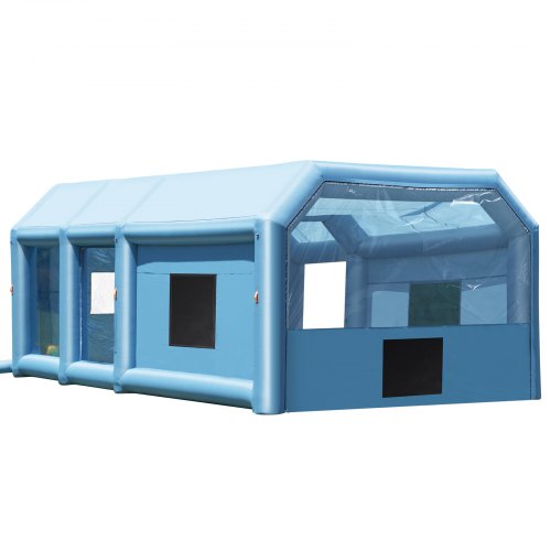 KFFKFF Portable Inflatable Painting Enclosure, Dimensions 32.8 x 21 x 14.8 ft, Equipped with 1100W+750W Robust Air Movers and Air Purification Setup, Suitable for Oversized Trucks, Vans, and Heavy Equipment