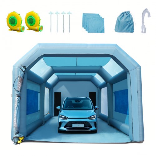 23x13x8.5ft Inflatable Paint Booth, Inflatable Spray Booth, High Powerful 480W+750W Blowers Spray Booth Tent, Car Paint Tent Air Filter System for Car Parking Tent Workstation Motorcycle Garage