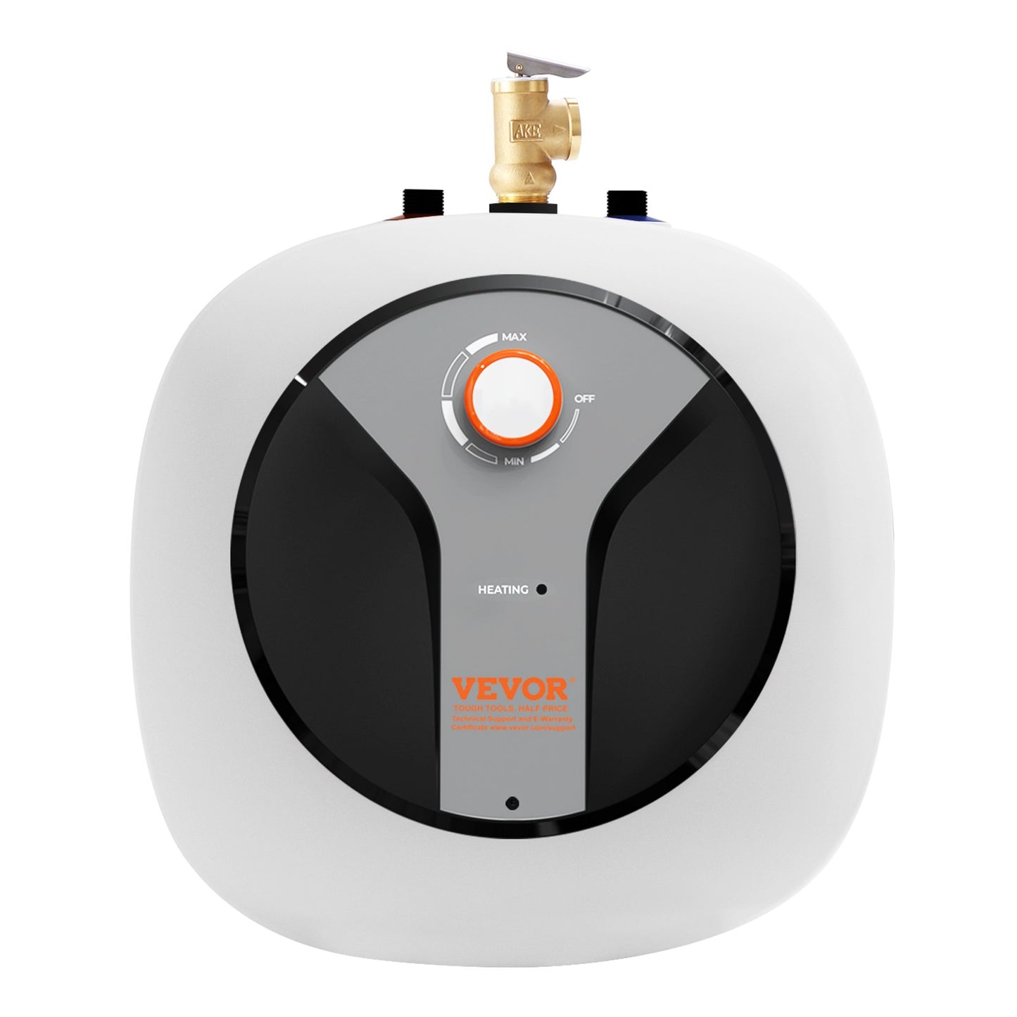 VEVOR Electric Mini-Tank Water Heater 4-Gallon Tank, 1440W Hot Water Boiler Storage, Safety Temperature Pressure Valve Easy Install, for Kichen Bathroom Restaurant, Shelf Wall Floor Mounted