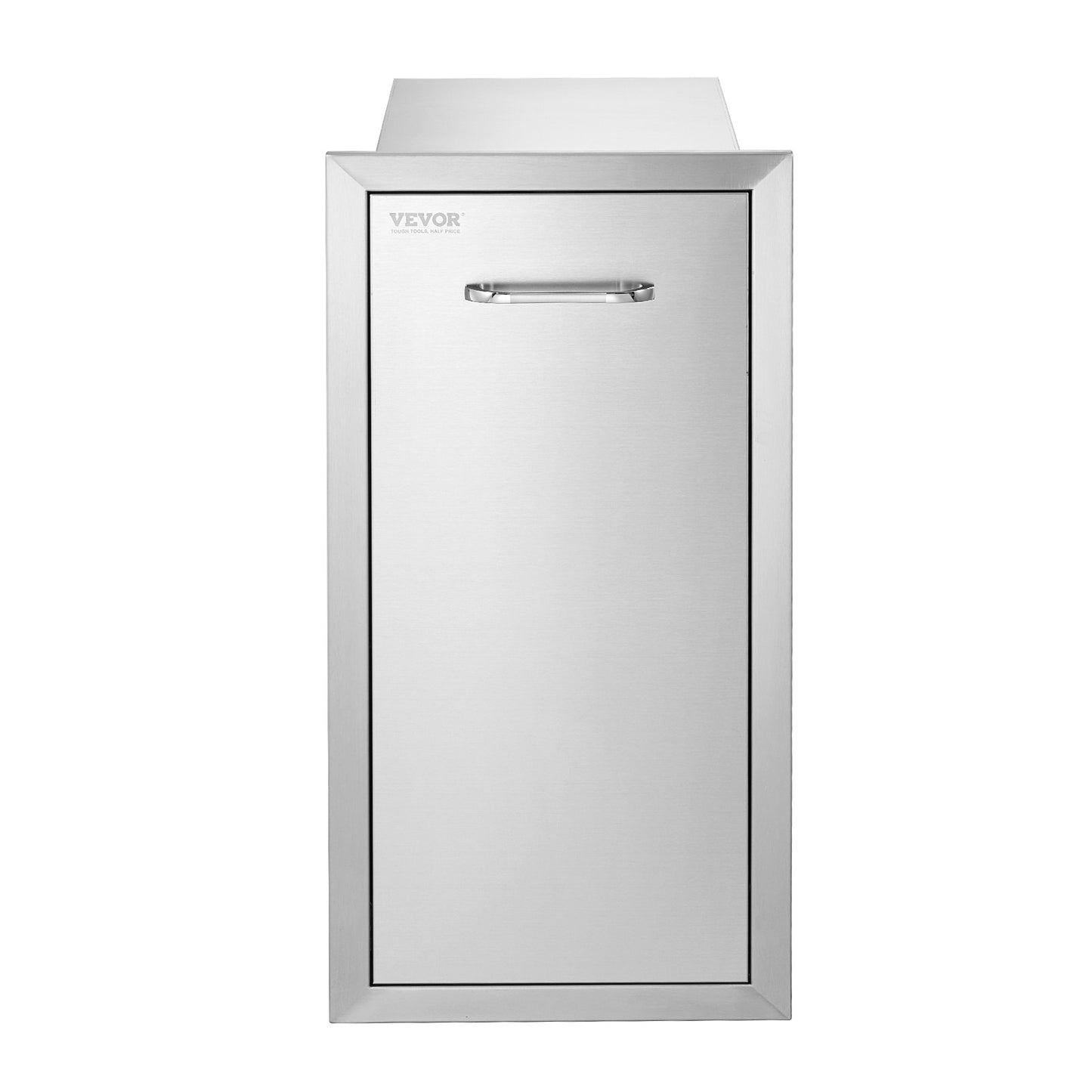 VEVOR Pull Out Trash Drawer 13.6Wx26Hx19.3D Inch Lower Sliding Rails Stainless Steel Roll Out Trash Bin Pull Out Tray Outdoor Kitchen Trash Drawer with Handle for BBQ Island Grill Station