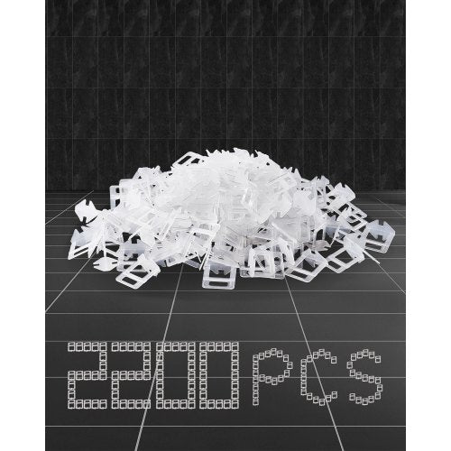 Tile Leveling System Clips, 2200-Piece DIY Tile Leveler Spacers, 1/16'(1.5 mm) Tile Leveler Clips, Tile Leveling System Tile Installation Tools for Professional Ceramic Tile, Stone Installation