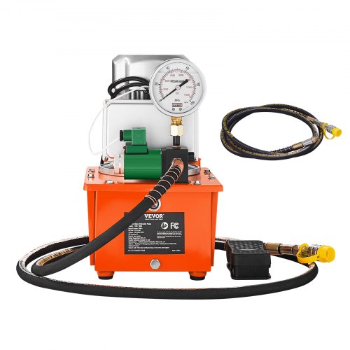 Electric Hydraulic Pump, 10000 PSI 750W 110V 488 in3/8L Capacity, Single Acting Solenoid Valve, Electric Driven Hydraulic Pump Power Pack Unit with Pedal Switch for Punching/Bending/Jack Machine