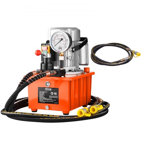 Electric Hydraulic Pump, 10000 PSI 750W 110V, 488 in3/8L Capacity, Double Acting Manual Valve, Electric Driven Hydraulic Pump Power Pack Unit with Lever Switch for Punching/Bending/Jack Machines