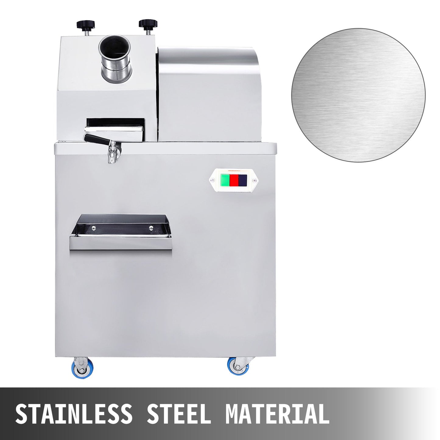 VEVOR Sugarcane Press Electric 3 Rollers 304 Stainless Steel Rollers 660lb/h Output Sugar Cane Press for Commercial Use