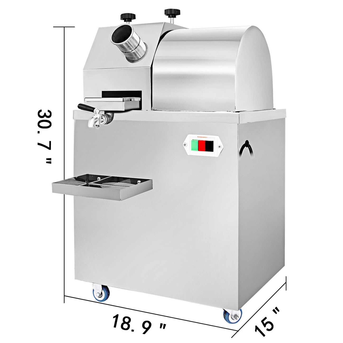 VEVOR Sugarcane Press Electric 3 Rollers 304 Stainless Steel Rollers 660lb/h Output Sugar Cane Press for Commercial Use