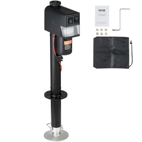 VEVOR Electric Trailer Jack, Power Tongue Jack Weight Capacity 3500 lbs, 9.84-33.85 Electric Tongue Jack with Waterproof Cover for Lifting RV Trailer, Horse Trailer, Utility Trailer, Yacht Trailer