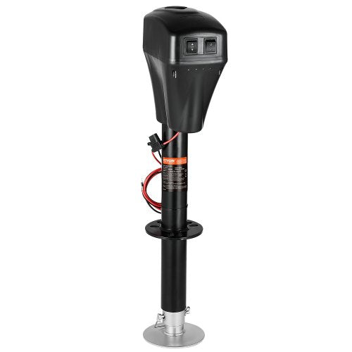 Electric Trailer Jack, 5000 lbs, Heavy Duty RV Electric Power Tongue Jack with 2 Way Connector, Manual Crank Handle & Weatherproof Jack Cover, 10'-28.3' Lift, for RVs, Trailers & Campers, Black