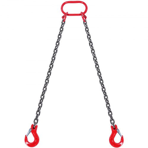 Chain Sling, 5/16 inch x 5 ft Lifting Chains with Hooks, G80 Engine Chain Hoist Lifts, 6600 lbs/3 Ton Capacity Lifting Sling Chains for Engine Hoist, Engine Lift Chain with 2 Leg Grab Hooks