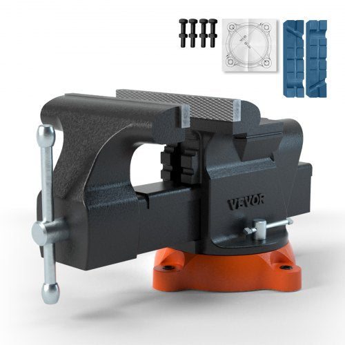 VEVOR 6 Bench Vise w/ Anvil 360Swivel Locking Base Heavy Duty Ductile Iron